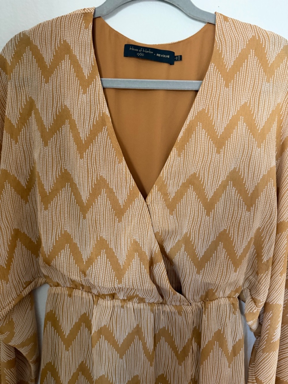 REVOLVE House of Harlow 1960 Rust Orange Chevron Dress with Slit Size S - Picture 4 of 9